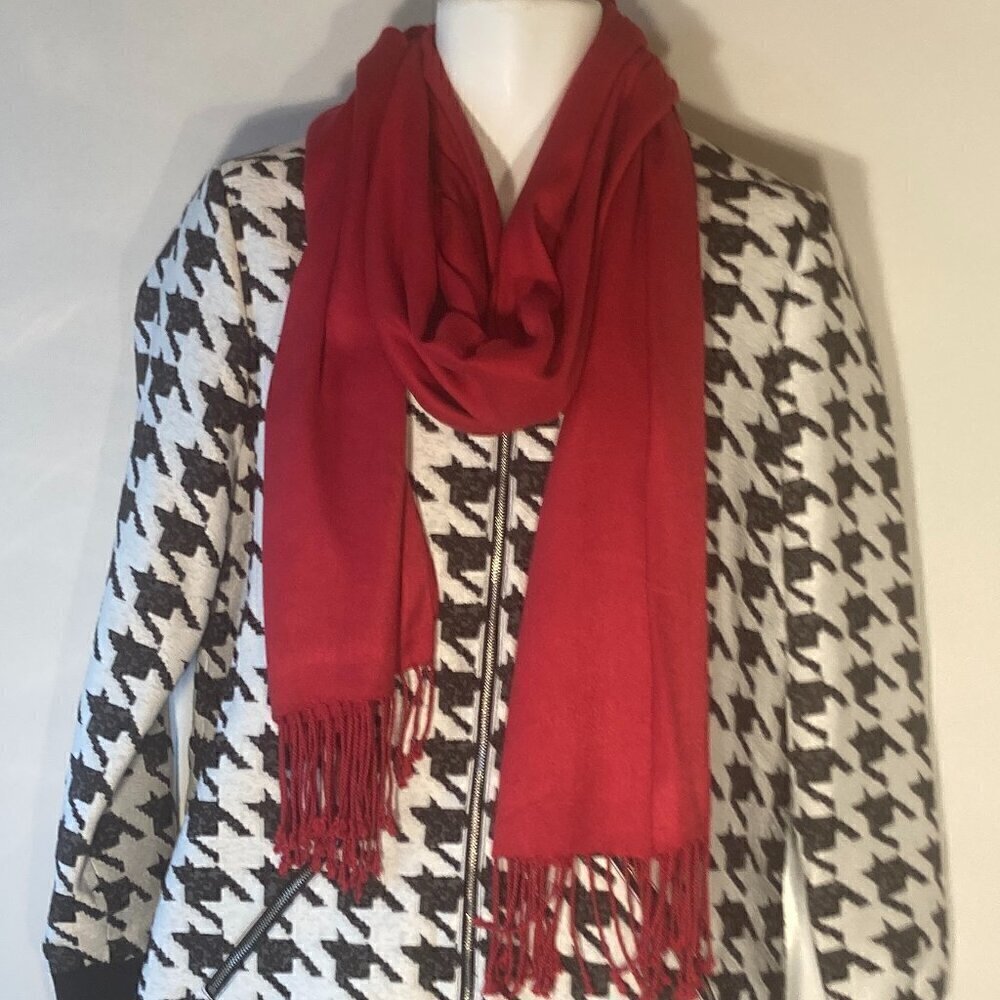 Lane Bryant Red oversized scarf or wrap 89 x 21 modern minimalist essential